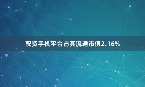 配资手机平台占其流通市值2.16%